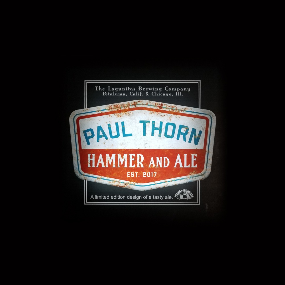 Paul Thorn Hammer and Ale Retro Sign